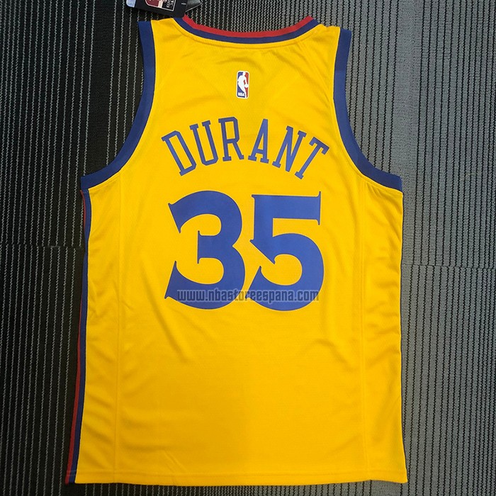 Camiseta Golden State Warriors Kevin Durant NO 35 Ciudad Amarillo